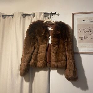 Jakke Faux Fur Cropped Jacket